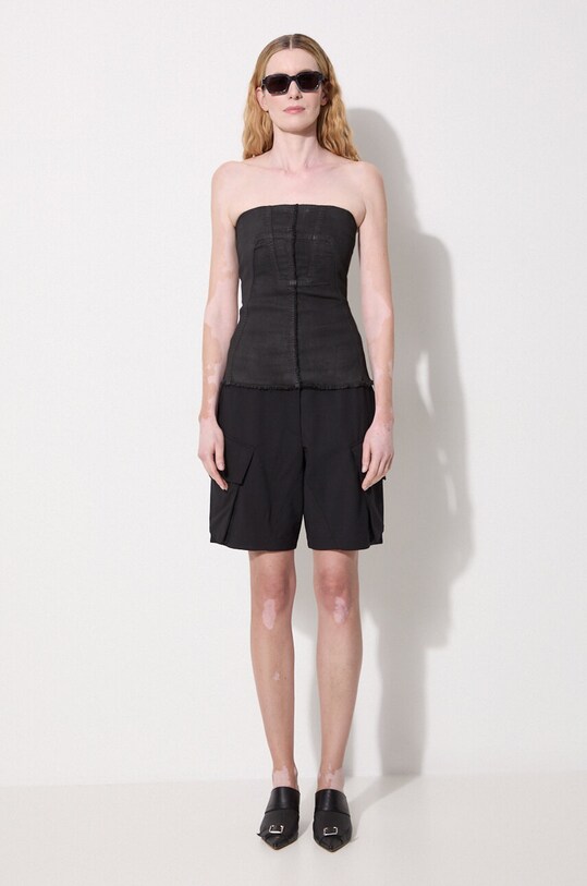 Rick Owens denim top Bustier DS02D2127.SBW black AW24