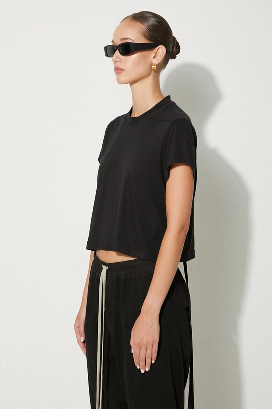 Rick Owens t-shirt in cotone Cropped Small Level T nero DS02D2207.RN