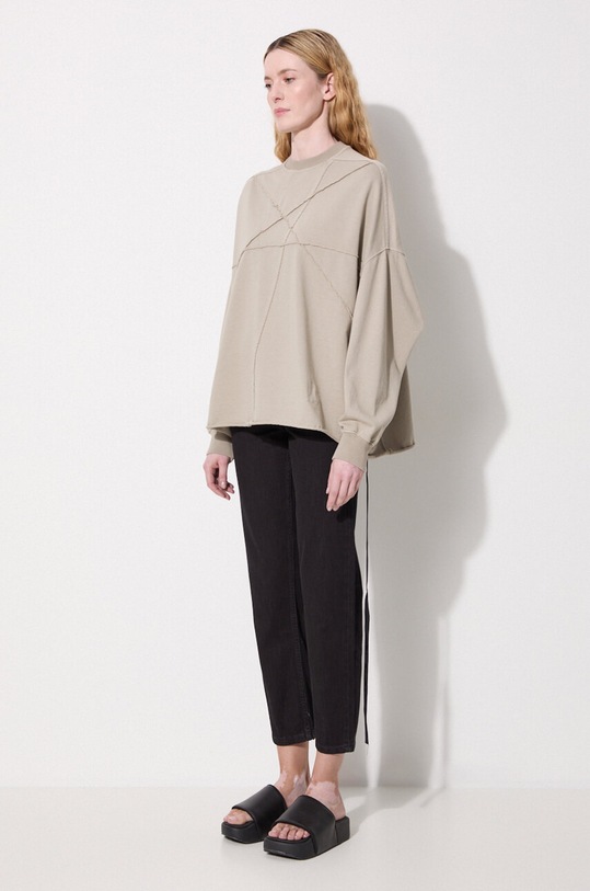 Bavlněná mikina Rick Owens Crater T DS02D2235.RIGET1 béžová AW24