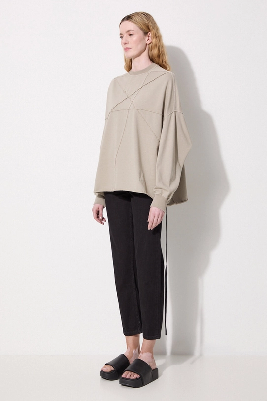 Rick Owens felpa in cotone Crater T DS02D2235.RIGET1 beige AW24