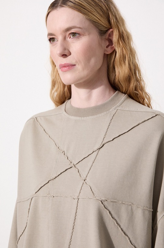 Bavlněná mikina Rick Owens Crater T DS02D2235.RIGET1 béžová