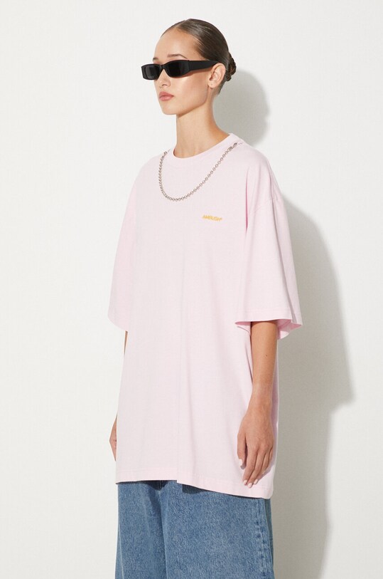 Bavlnené tričko AMBUSH Ballchain ružová BWAA04BF24JER0013616