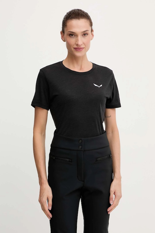 Salewa tricou sport Eagle Minilogo melanj negru 00.0000028855