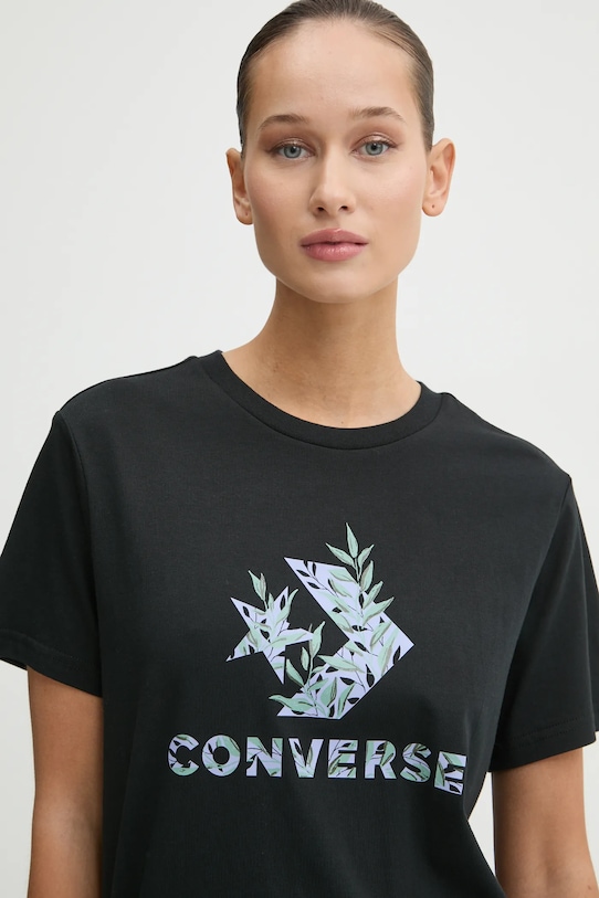 Converse t-shirt bawełniany czarny 10026755.A02