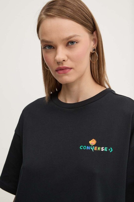 Bavlnené tričko Converse čierna 10026678.A01