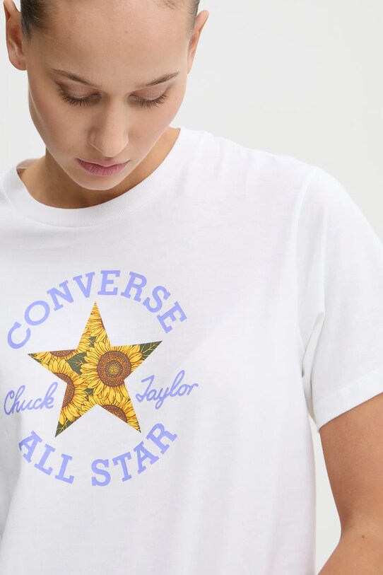 Bavlnené tričko Converse béžová 10026756.A01