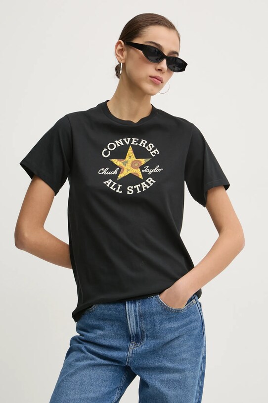 Abbigliamento Converse t-shirt in cotone 10026756.A02 nero