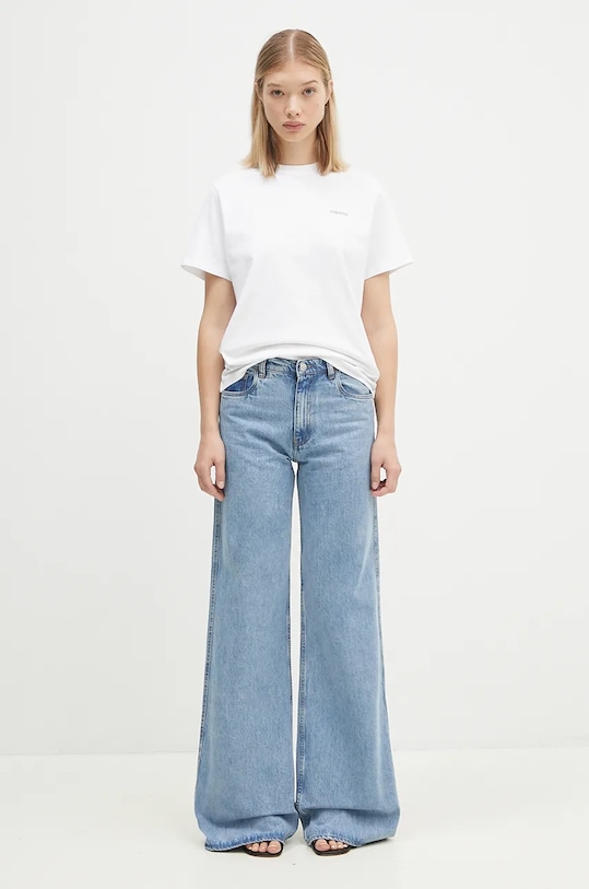 Bavlněné tričko Coperni Logo Boxy COPJS03504 bílá