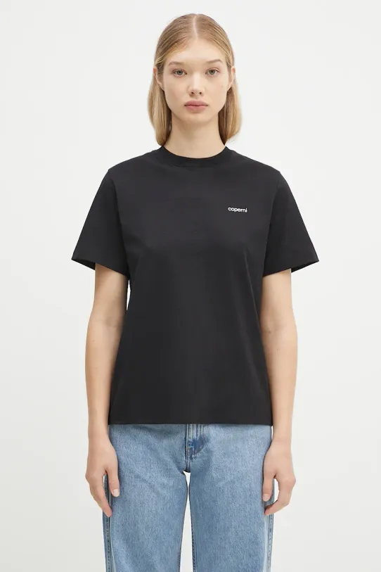 Bavlnené tričko Coperni Logo Boxy potlač čierna COPJS03504