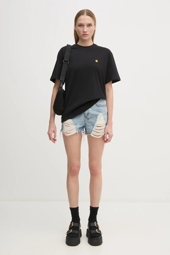 Хлопковая футболка Carhartt WIP S/S Chase I033045.00FXX чёрный