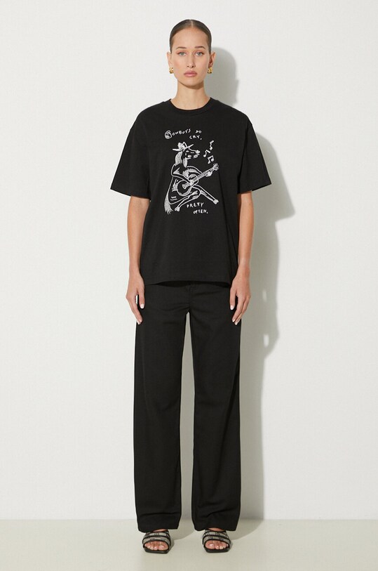 Хлопковая футболка Carhartt WIP S/S Pepe Sad Cowboy I034003.0D2XX чёрный AW24
