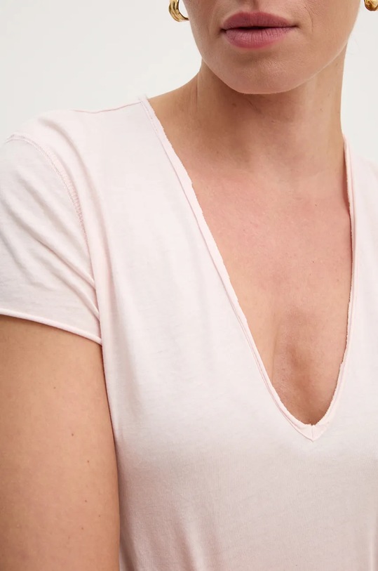 Bavlněné tričko ZADIG&VOLTAIRE JWTS01671 růžová