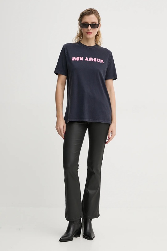 Βαμβακερό μπλουζάκι ZADIG&VOLTAIRE JWTS01668 σκούρο μπλε AW24