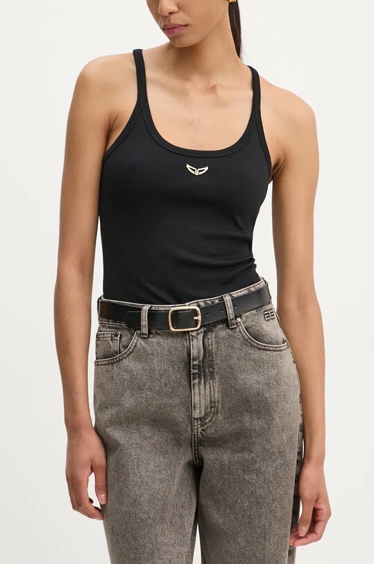 Хлопковый топ ZADIG&VOLTAIRE чёрный JWTT00243