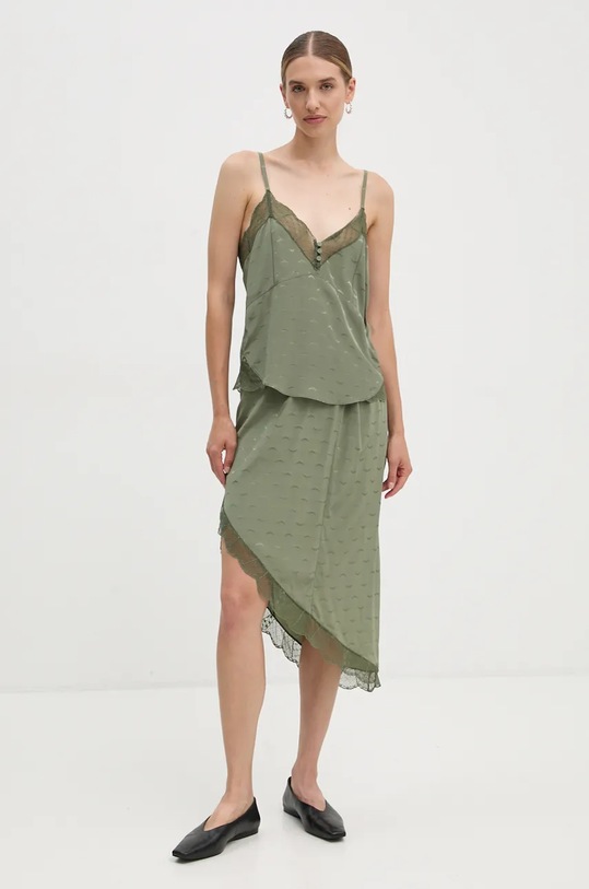 ZADIG&VOLTAIRE top de mătase WWCR00249 verde AW24