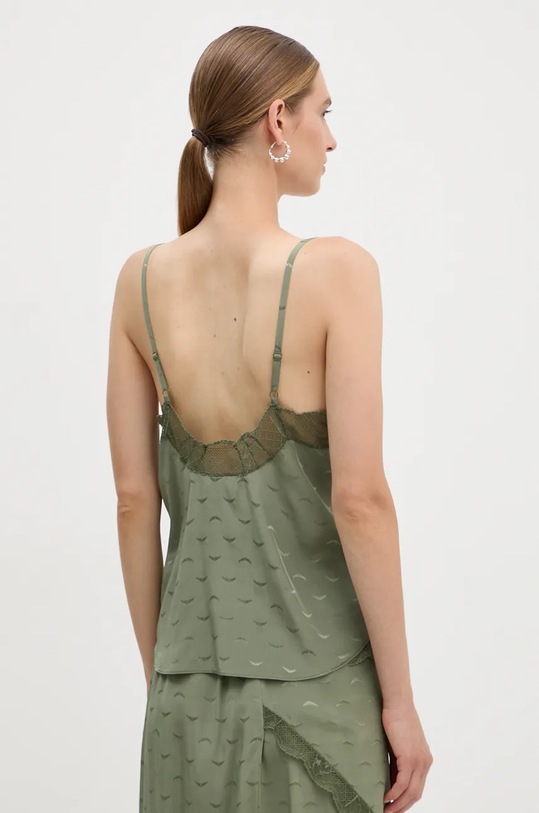 Îmbrăcăminte ZADIG&VOLTAIRE top de mătase WWCR00249 verde