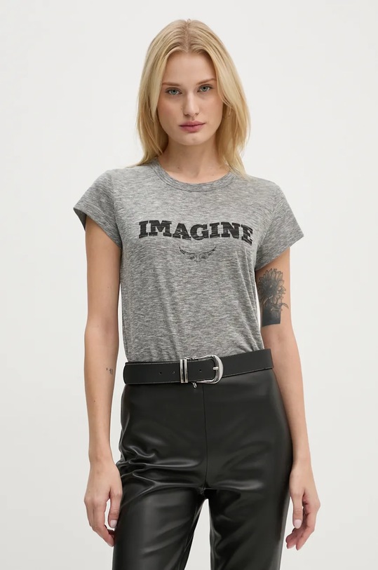 ZADIG&VOLTAIRE t-shirt szary JWTS01686