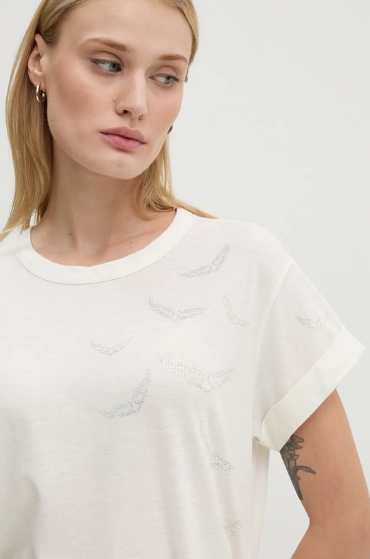 ZADIG&VOLTAIRE tricou din amestec de in alb JWTS01663