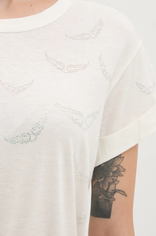 ZADIG&VOLTAIRE tricou din amestec de in JWTS01663 alb