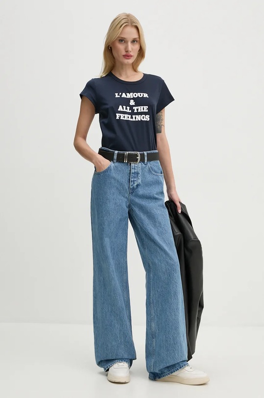 ZADIG&VOLTAIRE t-shirt bawełniany JWTS01683 granatowy AW24