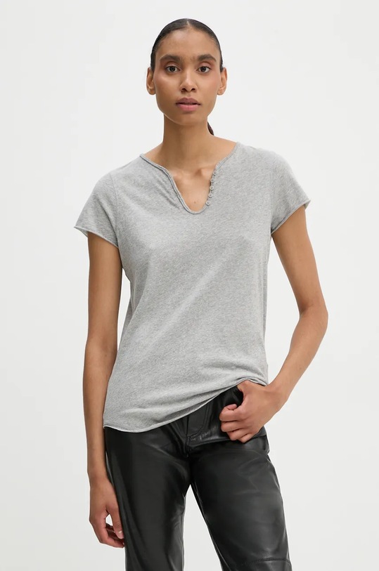 Bavlněné tričko ZADIG&VOLTAIRE šedá JWTN00456