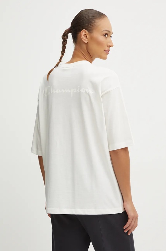 Champion t-shirt bawełniany 117537 beżowy