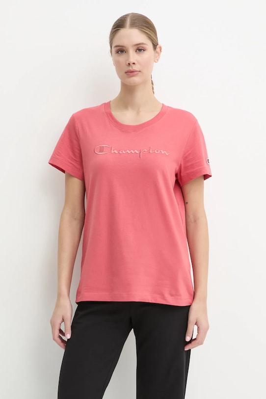 Хлопковая футболка Champion хлопок оранжевый 117650