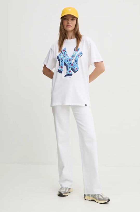 Бавовняна футболка 47 brand MLB New York Yankees BB017TMYIHQ628083WW білий AW24