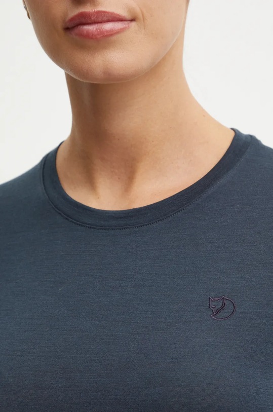 Αθλητικό μπλουζάκι Fjallraven Abisko Wool F84101.555 τιρκουάζ