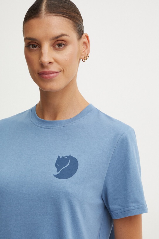 Спортна тениска Fjallraven Fox Boxy Logo стандартна син F87153.543