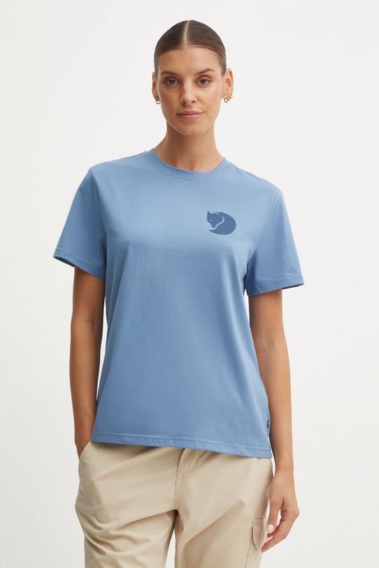 Спортна тениска Fjallraven Fox Boxy Logo син F87153.543