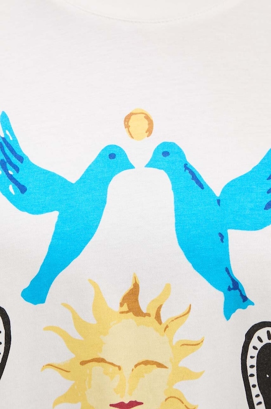 Never Fully Dressed t-shirt bawełniany White Sundazed Summer Tee NFDTO1535 biały