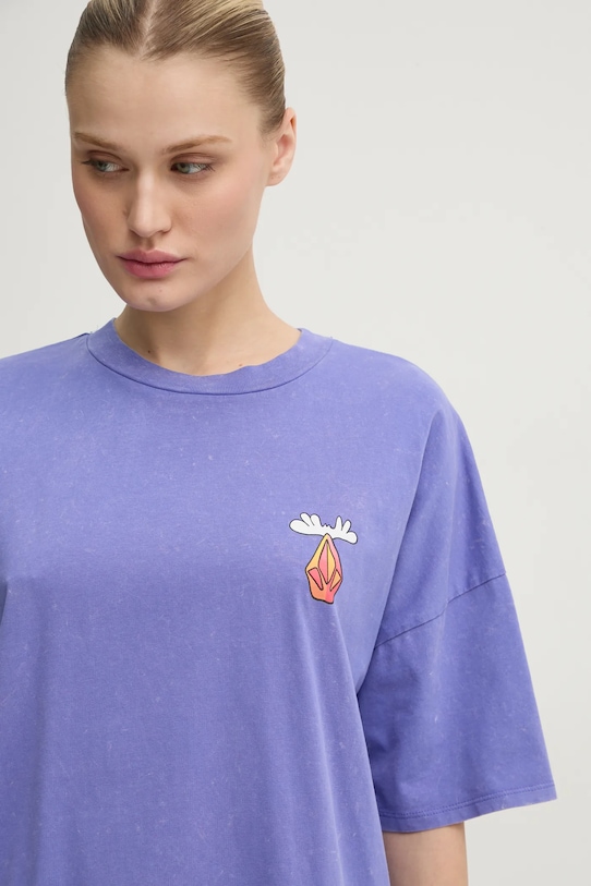 Bavlnené tričko Volcom fialová B3532414
