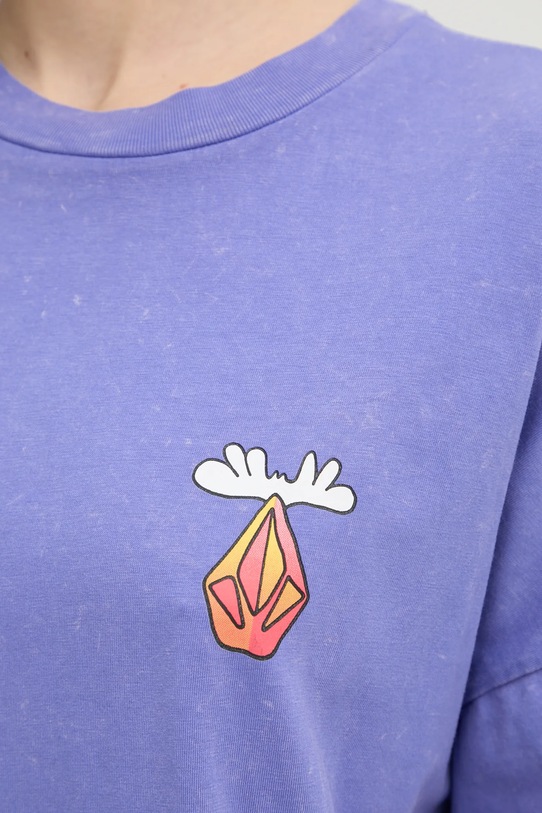 Bavlnené tričko Volcom B3532414 fialová