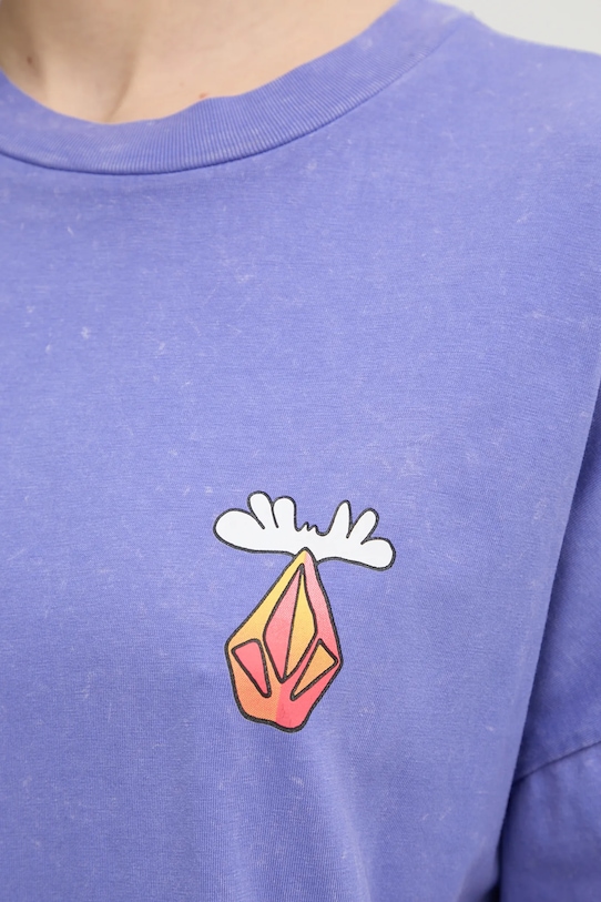 Bavlnené tričko Volcom B3532414 fialová