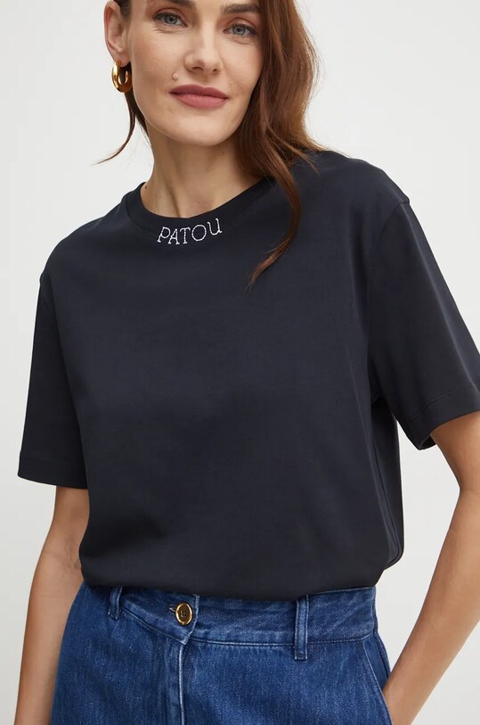 Patou tricou din bumbac uni negru JE1259990