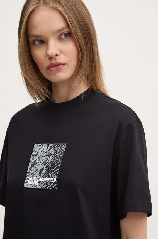 Karl Lagerfeld Jeans t-shirt bawełniany czarny 246J1701