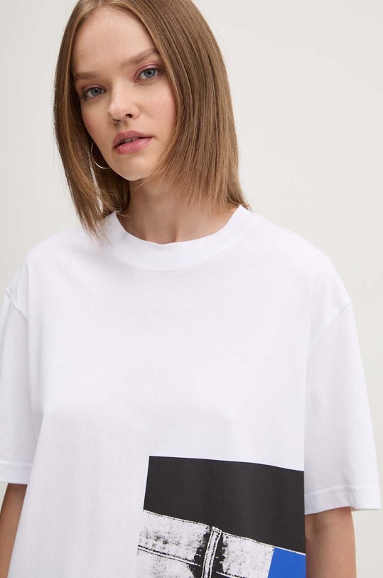 Karl Lagerfeld Jeans tricou din bumbac alb 246J1706