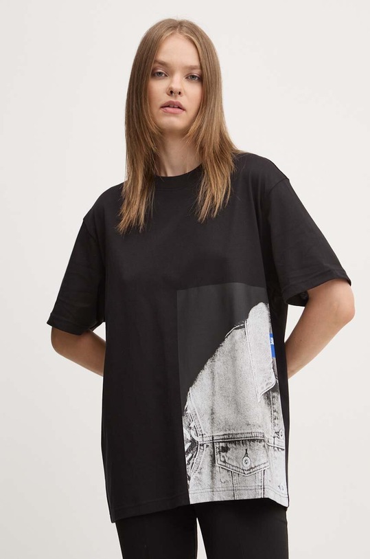 Karl Lagerfeld Jeans tricou din bumbac print negru 246J1706