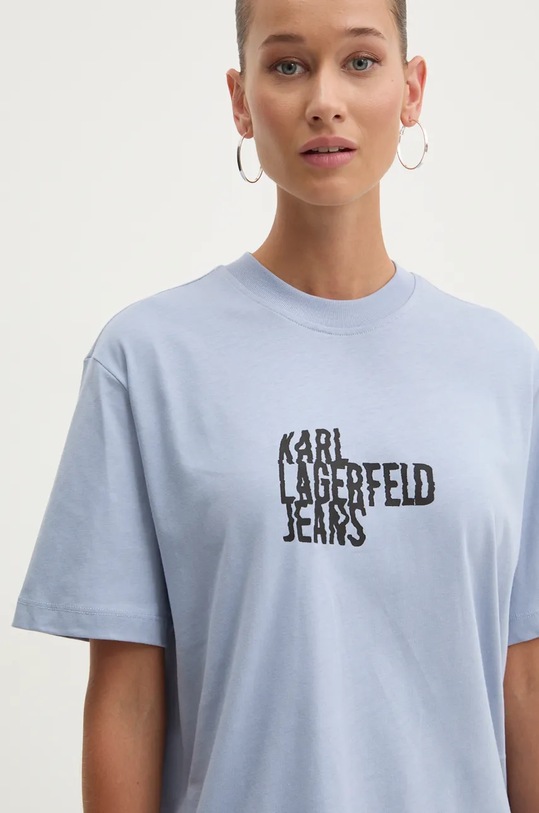 Karl Lagerfeld Jeans t-shirt bawełniany nadruk niebieski 246J1712
