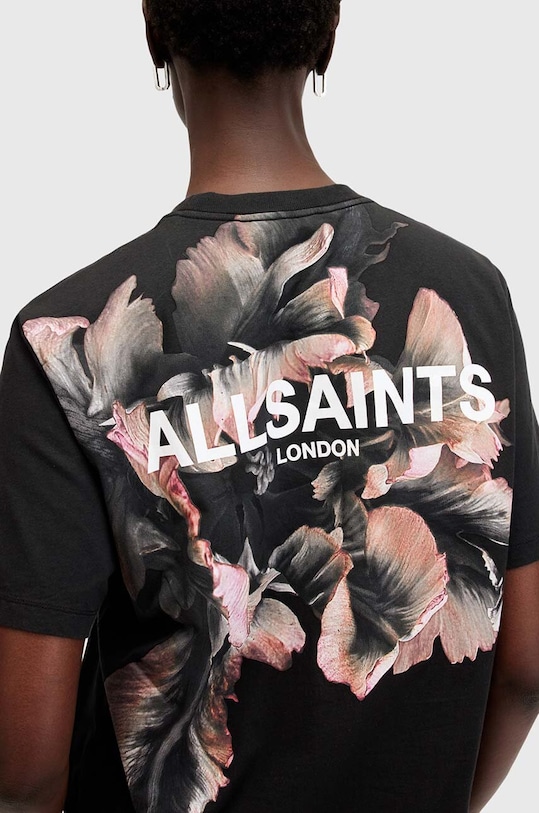 Oblečení Bavlněné tričko AllSaints FLEURIR W096JB černá