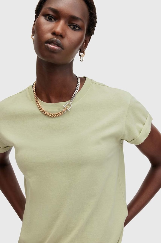 Хлопковая футболка AllSaints ANNA W191JB зелёный SS25