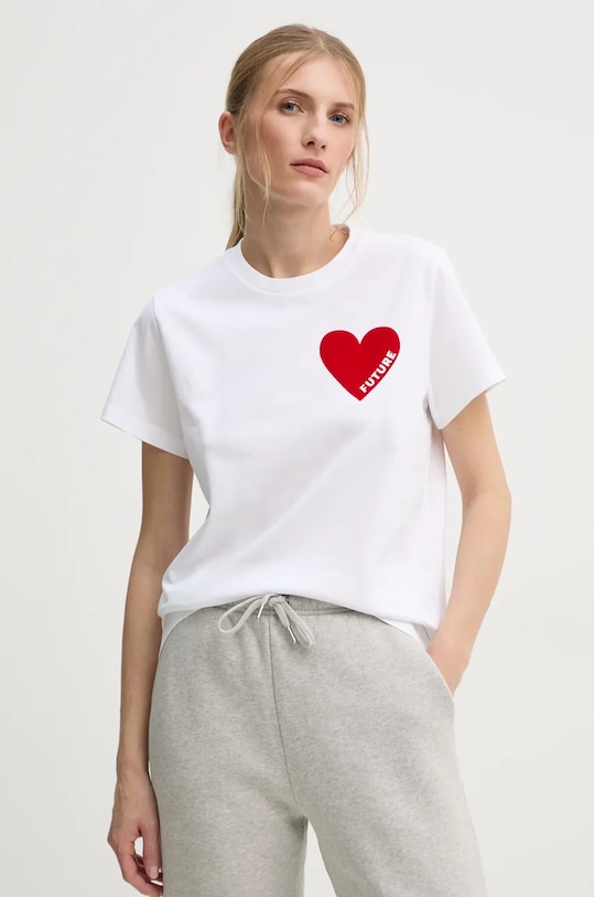 FROM FUTURE tricou din bumbac imprimeu alb WTS00829