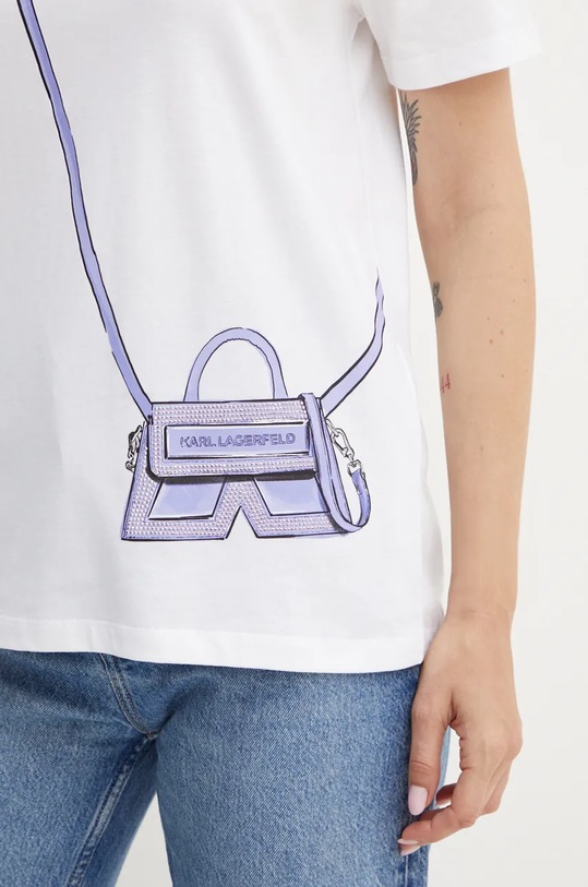 Bavlněné tričko Karl Lagerfeld 236W1731 bílá