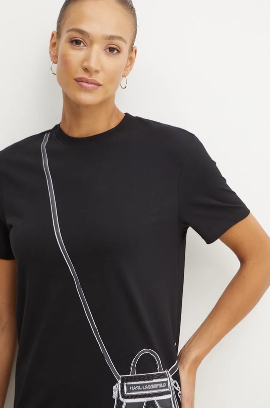 Oblečení Bavlněné tričko Karl Lagerfeld 236W1731 černá
