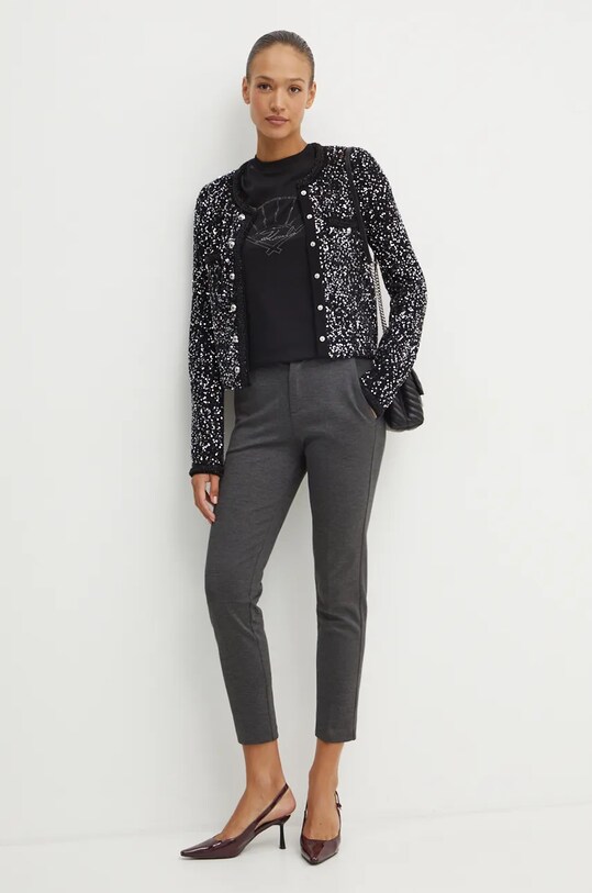 Бавовняна футболка Karl Lagerfeld 246W1702 чорний AW24