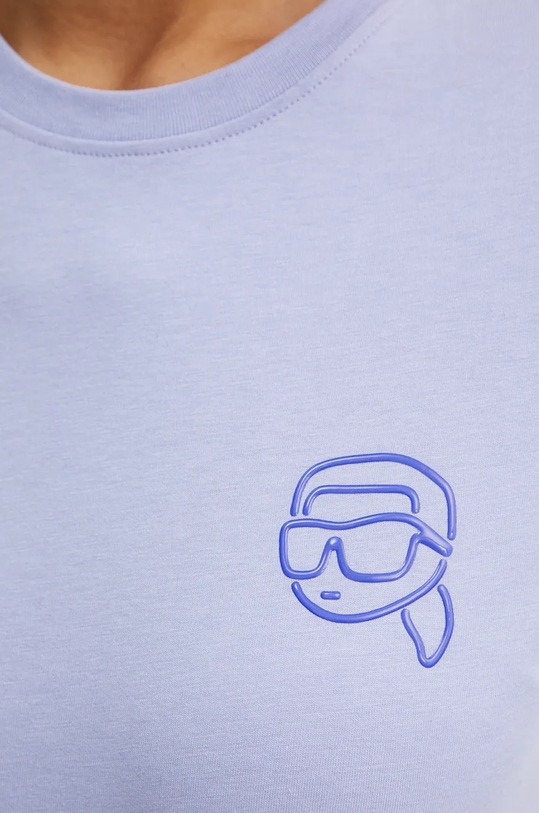 Karl Lagerfeld t-shirt bawełniany 246W1718 fioletowy