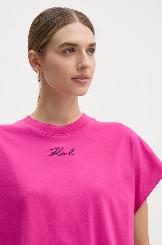 Karl Lagerfeld tricou uni roz 246W1721