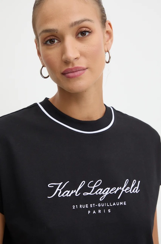 Bavlněné tričko Karl Lagerfeld černá 246W2107