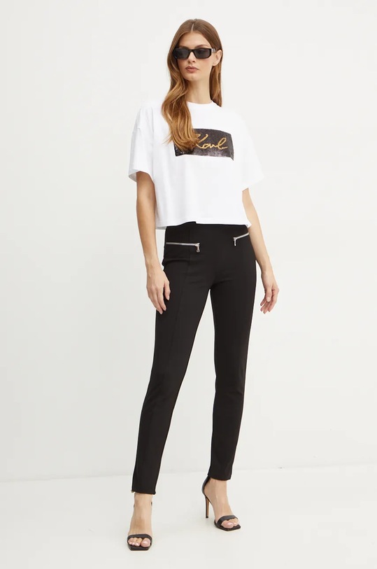 Bavlněné tričko Karl Lagerfeld 246W1708 bílá AW24